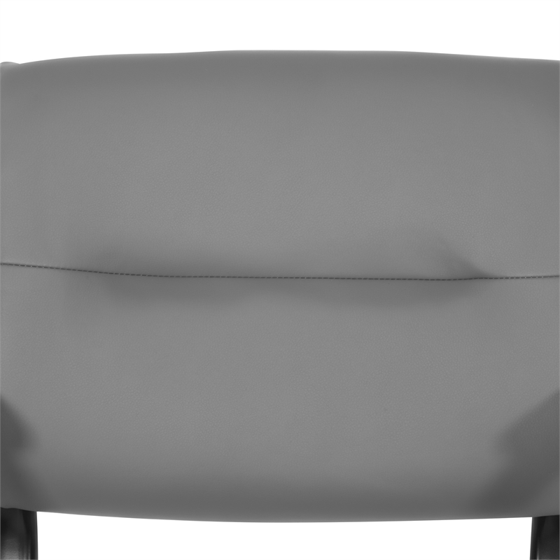 Guest Chair in Charcoal Gray Faux Leather in Black Finish Frame
