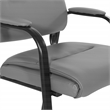 Guest Chair in Charcoal Gray Faux Leather in Black Finish Frame
