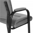 Guest Chair in Charcoal Gray Faux Leather in Black Finish Frame
