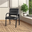 Guest Chair in Black Faux Leather in Black Finish Frame