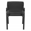 Guest Chair in Black Faux Leather in Black Finish Frame