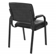 Guest Chair in Black Faux Leather in Black Finish Frame
