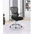 Black Mesh Back with Black Fabric Seat on White Frame and Chrome Base