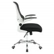 Black Mesh Back with Black Fabric Seat on White Frame and Chrome Base