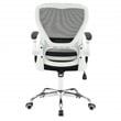 Black Mesh Back with Black Fabric Seat on White Frame and Chrome Base