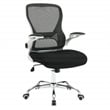 Black Mesh Back with Black Fabric Seat on White Frame and Chrome Base