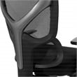 High Back in Black Mesh and Black Fabric Seat with Adjustable Arms