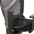 High Back in Black Mesh and Black Fabric Seat with Adjustable Arms
