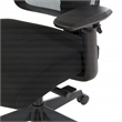 High Back in Black Mesh and Black Fabric Seat with Adjustable Arms