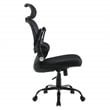Black Mesh Back and Black Fabric Seat with Headrest