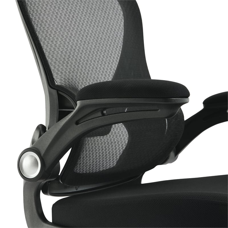 Black Mesh Back and Black Fabric Seat with Headrest