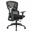 Black Mesh Back with Black Fabric Seat and Adjustable Arms on Black Nylon Base