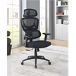 Black Mesh Back and Black Fabric Seat with Adjustable Arms