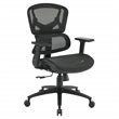 Black Mesh Back and Black Fabric Seat with Adjustable Arms on Black Nylon Base