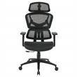 Black Mesh Back and Fabric Seat with Adjustable Arms and Headrest