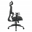 Black Mesh Back and Fabric Seat with Adjustable Arms and Headrest