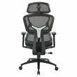 Black Mesh Back and Fabric Seat with Adjustable Arms and Headrest