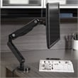 Single Monitor Arm with Dual USB 3.0 Port in Black Aluminum Finish