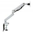 Single Monitor Arm with Dual USB 3.0 Port in Silver Aluminum Finish