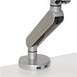 Single Monitor Arm with Dual USB 3.0 Port in Silver Aluminum Finish