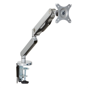 Single Monitor Arm with Dual USB 3.0 Port in Silver Aluminum Finish