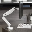 Single Monitor Arm with Dual USB 3.0 Port in White Aluminum Finish