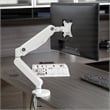 Single Monitor Arm with Dual USB 3.0 Port in White Aluminum Finish