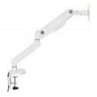 Single Monitor Arm with Dual USB 3.0 Port in White Aluminum Finish