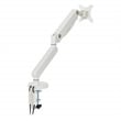 Single Monitor Arm with Dual USB 3.0 Port in White Aluminum Finish
