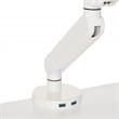 Single Monitor Arm with Dual USB 3.0 Port in White Aluminum Finish