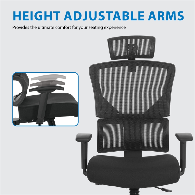 Black Vertical Matrix Back Mesh Seat in Black Fabric