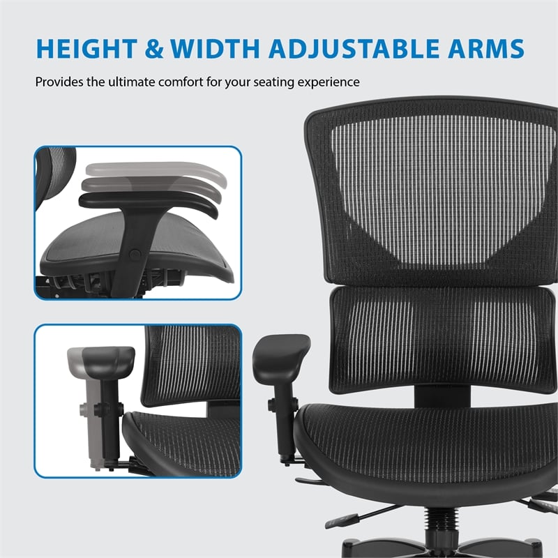 Black Vertical Matrix Back and Seat in Black Fabric