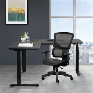 Black Vertical Matrix Back and Seat on Black Fabric