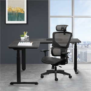 Black Vertical Matrix Back and Seat in Black Fabric