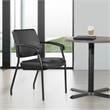 Visitor's Chair with Black Frame and Padded Seat in Dillon Black Fabric