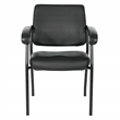 Visitor's Chair with Black Frame and Padded Seat in Dillon Black Fabric
