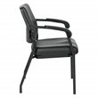 Visitor's Chair with Black Frame and Padded Seat in Dillon Black Fabric