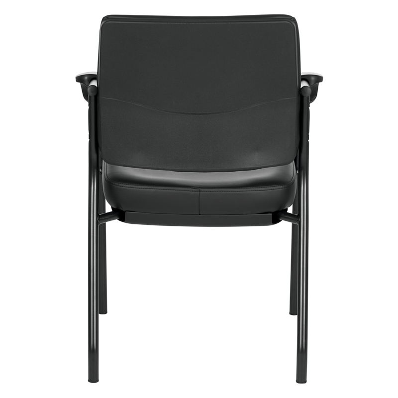 Visitor's Chair with Black Frame and Padded Seat in Dillon Black Fabric