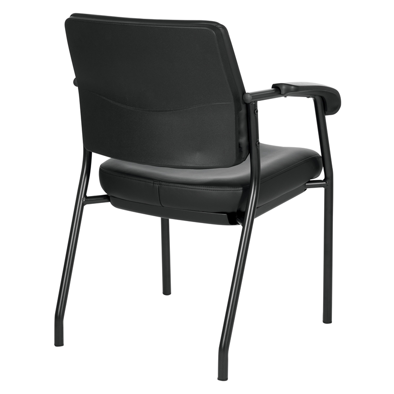 Visitor's Chair with Black Frame and Padded Seat in Dillon Black Fabric