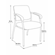 Visitor's Chair with Black Frame and Padded Seat in Dillon Black Fabric