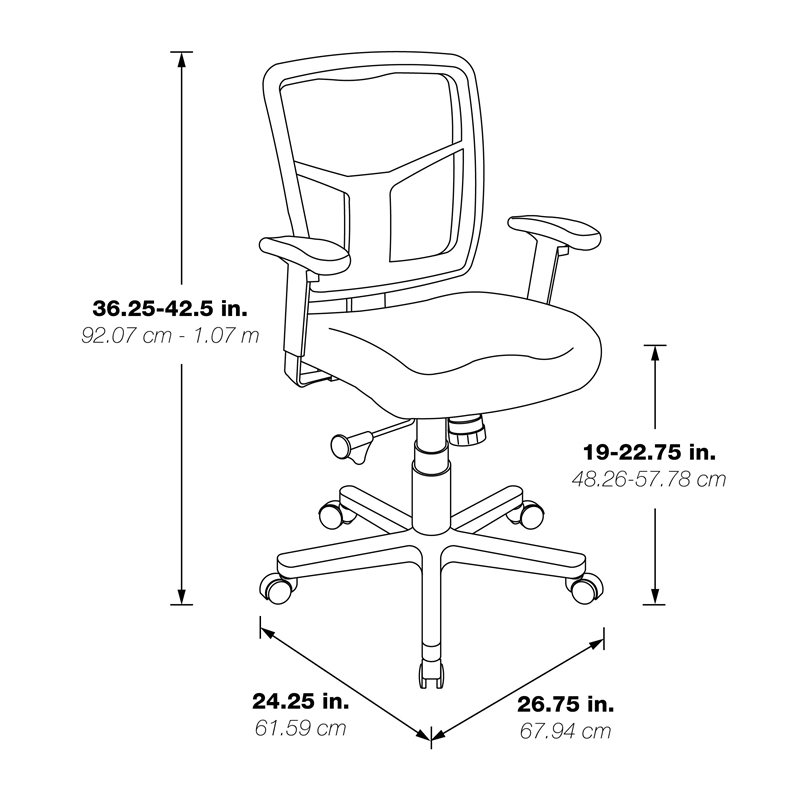 White Air Mist Mesh Fabric Back Office Chair