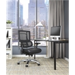 Vertical Black Mesh Back and Dillon Black Fabric Seat with Polished Aluminum
