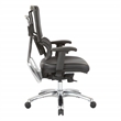 Vertical Black Mesh Back and Dillon Black Fabric Seat with Polished Aluminum