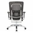Vertical Black Mesh Back and Dillon Black Fabric Seat with Polished Aluminum
