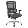 Vertical Black Mesh Back and Dillon Black Fabric Seat with Polished Aluminum