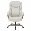 Executive Cream Bonded Leather Office Chair with Cocoa Coated Nylon Base