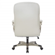 Executive Cream Bonded Leather Office Chair with Cocoa Coated Nylon Base