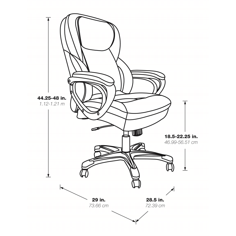 Executive Cream Bonded Leather Office Chair with Cocoa Coated Nylon Base