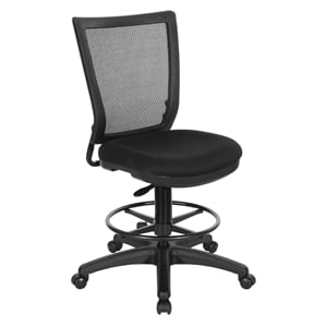 soft frame drafting chair  with black coal freeflex thick padded seat fabric