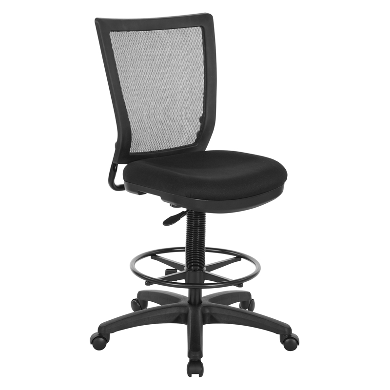 Soft Frame Drafting Chair  with Black Coal  Fabric Thick Padded Seat